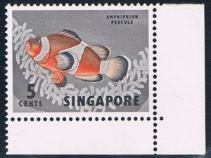 1962 Fish stamp singapore 5c