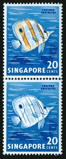Singapore variety stamp fish color missing