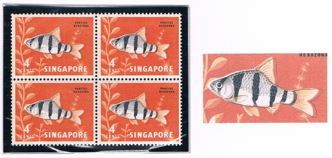Color miss match 1962 4c Singapore stamp